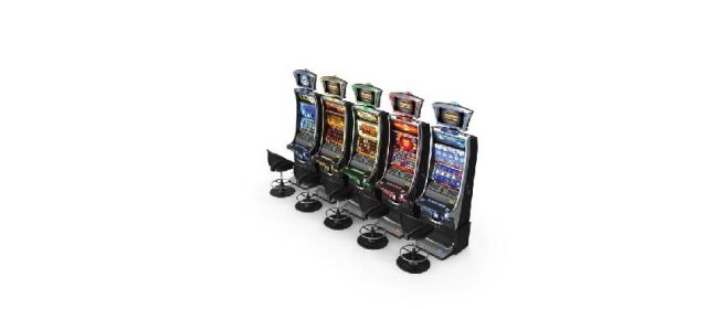 Row of gaming terminals connected on a managed network