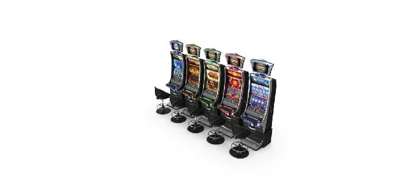 Row of gaming terminals connected on a managed network