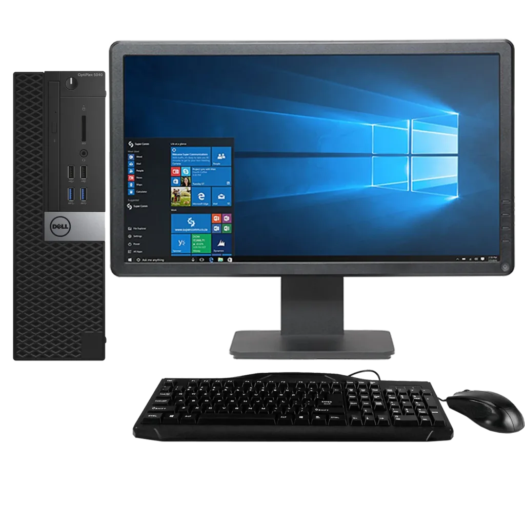 Complete Dell desktop set with monitor, keyboard and mouse