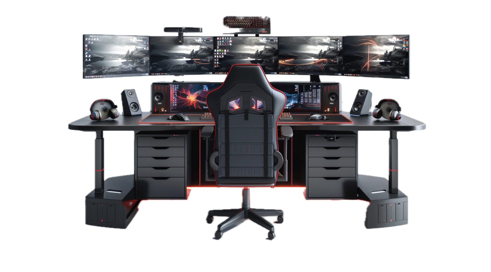 Multi-monitor IT support workstation