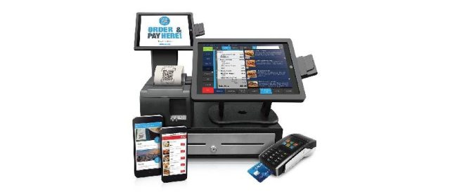 Point of sale machines on a retail counter