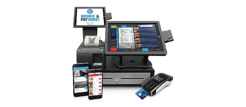 Point of sale machines on a retail counter